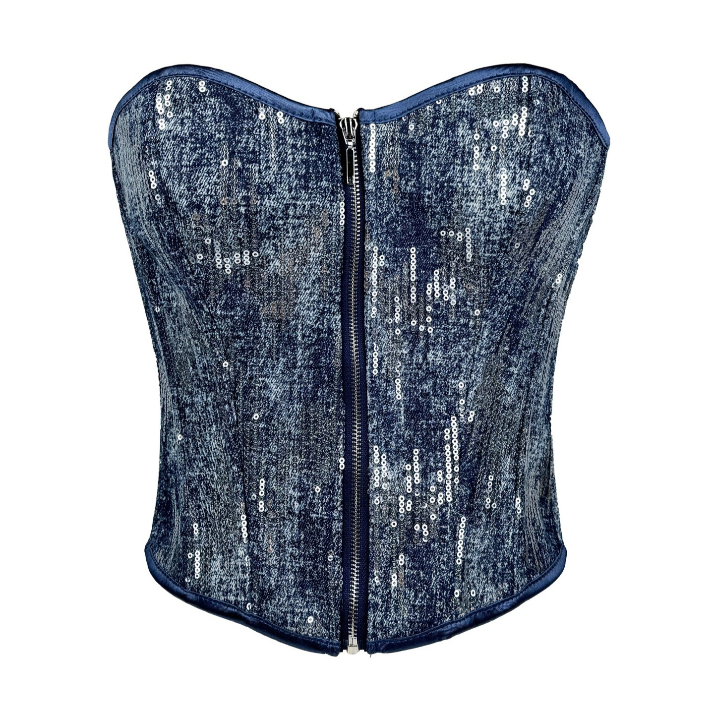 Zip Up Strapless Corset Top