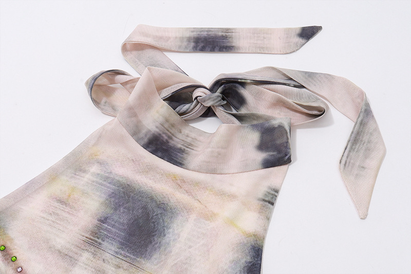 Abstract Print Mesh Tank Top