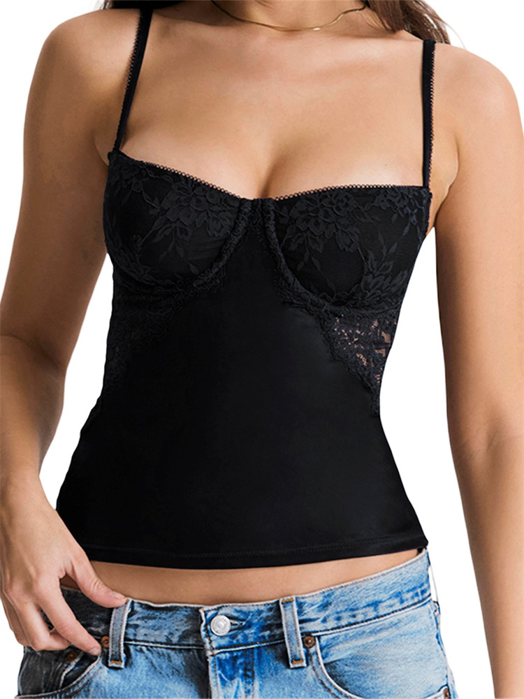 Lace Trim Bustier Cami Top