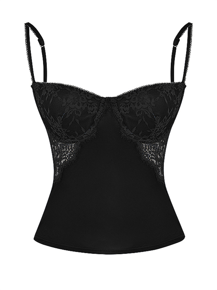 Lace Trim Bustier Cami Top