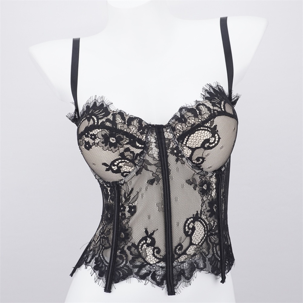 Adjustable Strap Hood And Eye Lace Cami Top