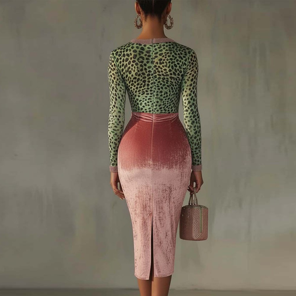 Velvet Patchwork Stretch Dress