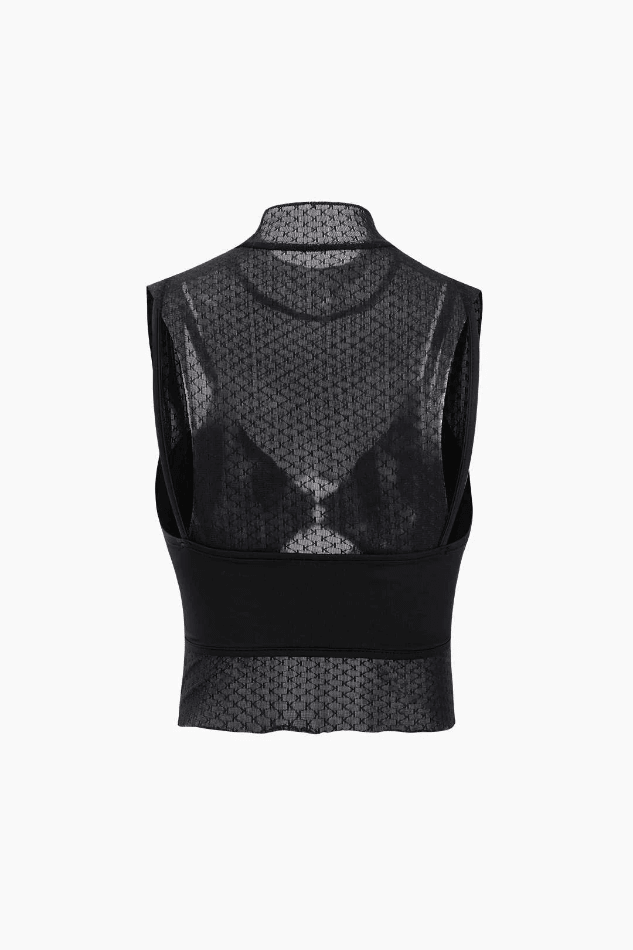 Layered Ring Front Cut Out Sleeveless Bra Top