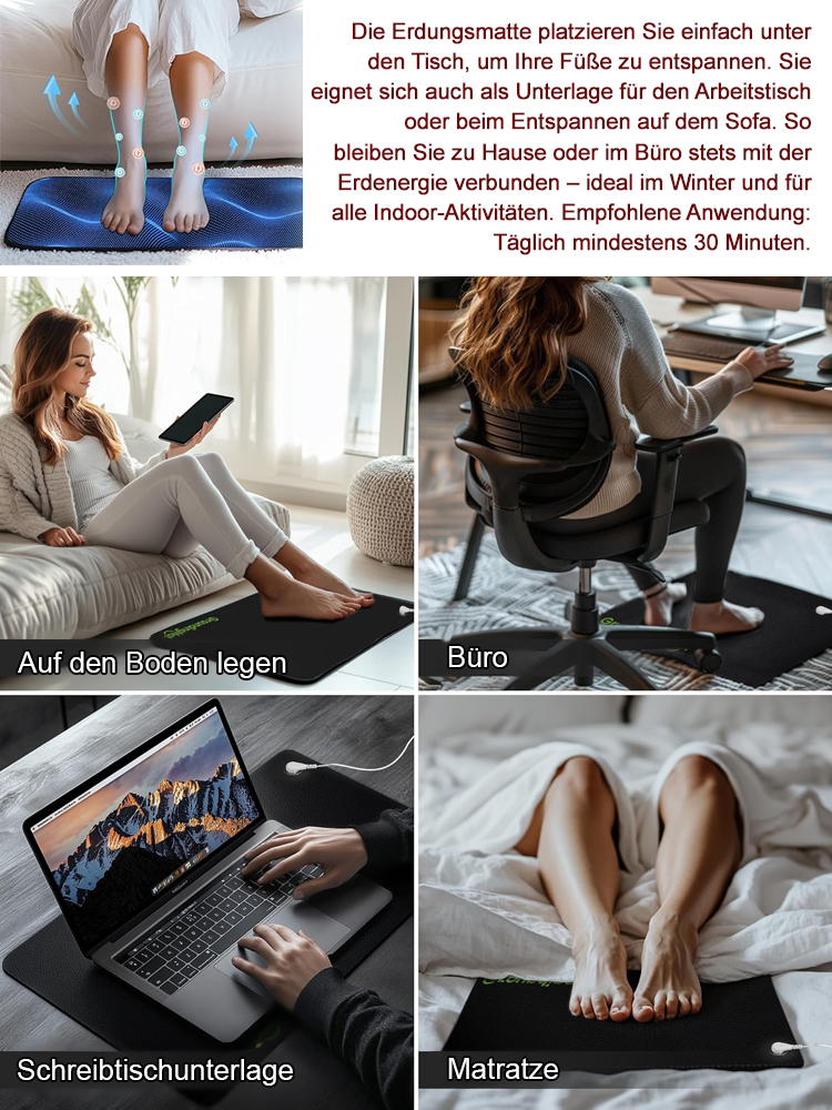 【Energie steigern】Mikrostrom Schmerz lindern Erdungsmatte