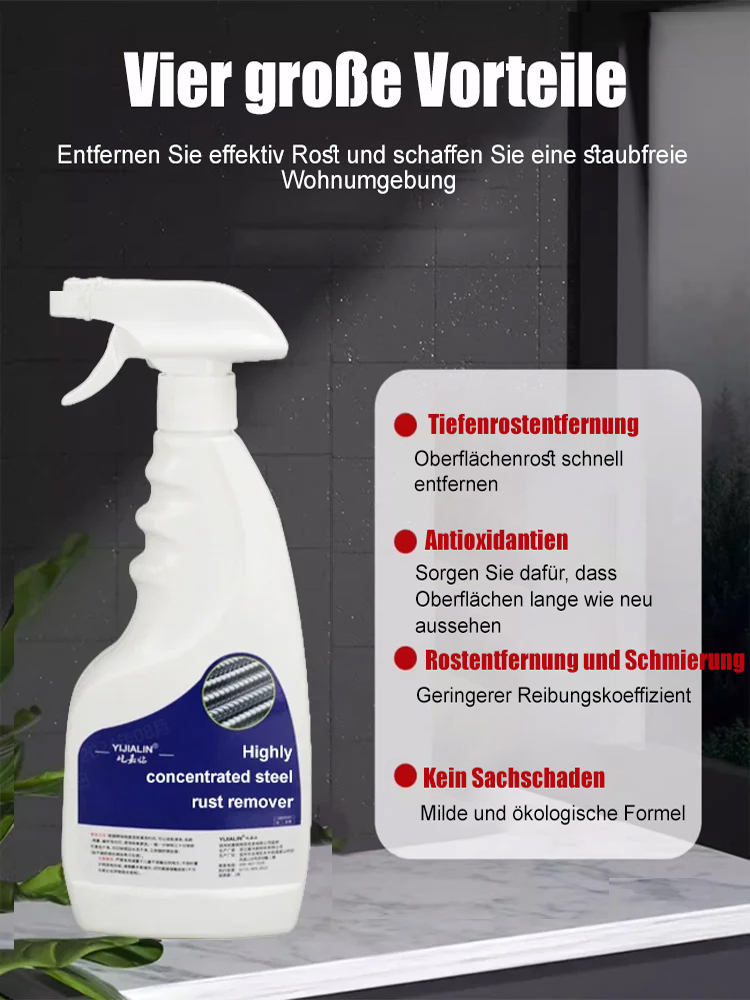 15 Tage risikofrei testen bei Nichtgefallen Geld zurück ✅⭐ Rostentferner Spray Tiefenreinigung Korrosionsschutz Glanzwiederherstellung Milde Formel Vielseitig Einsetzbar Zufriedenheitsgarantie ⭐