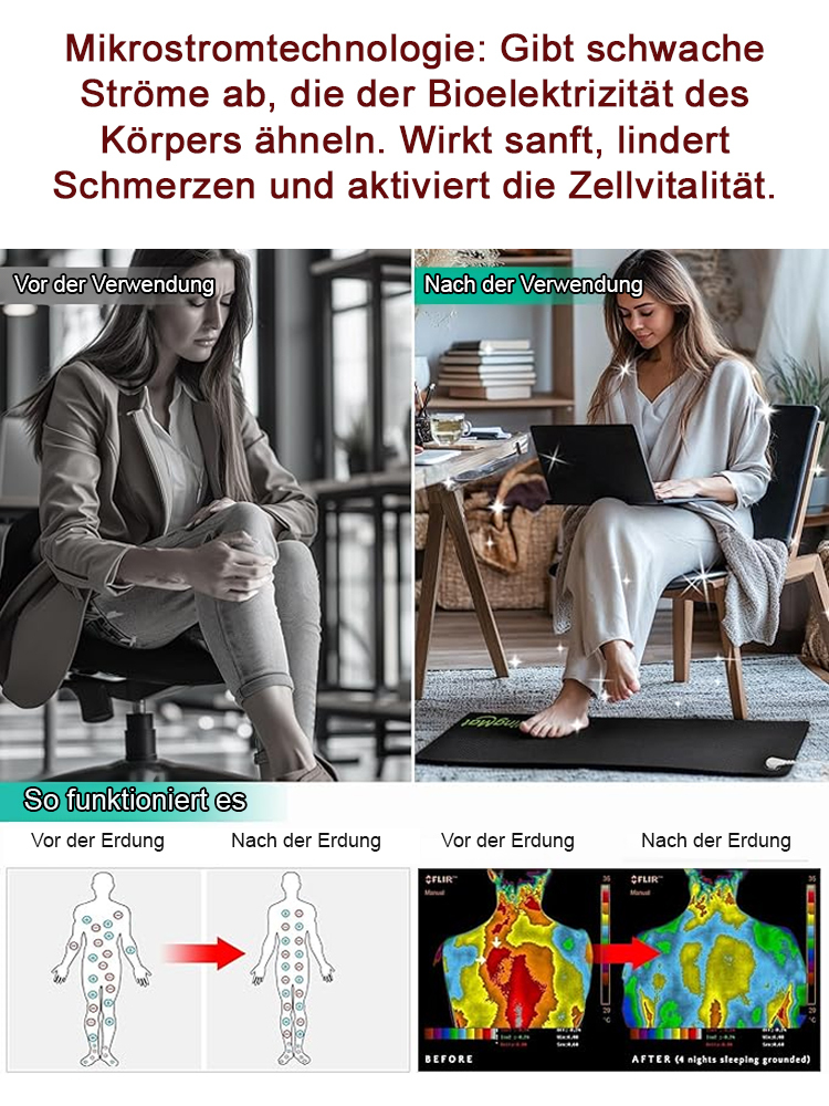 【Energie steigern】Mikrostrom Schmerz lindern Erdungsmatte