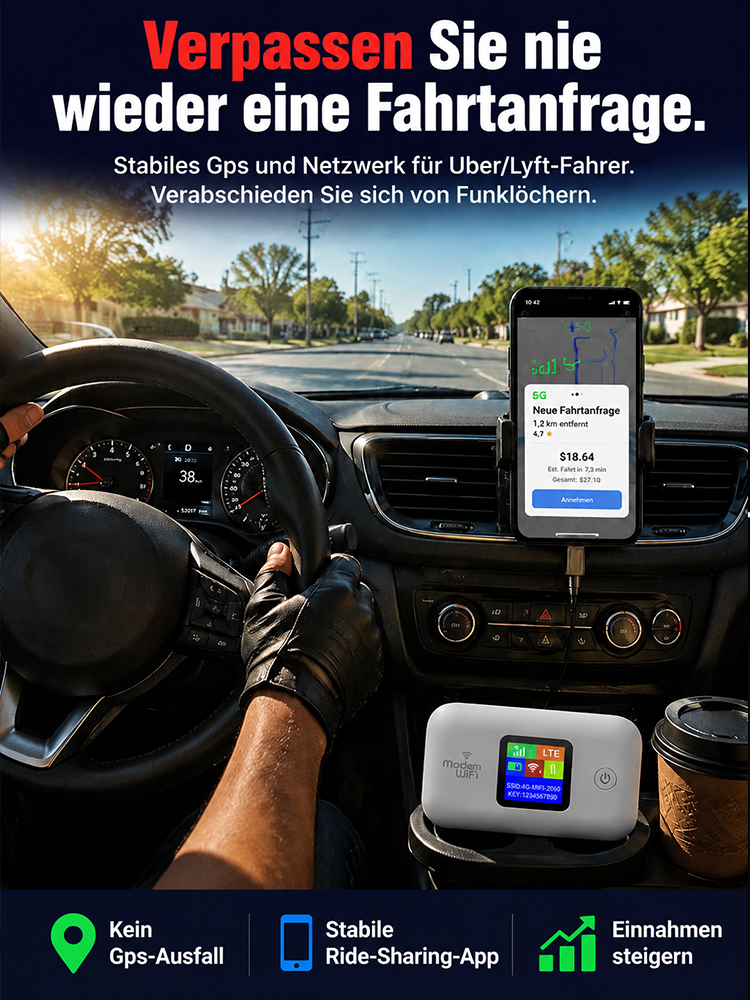 ⭐ Tragbares WLAN | Ohne SIM-Karte | Lebenslang gratis | 500 Mbps Highspeed | 100% Sicher ⭐