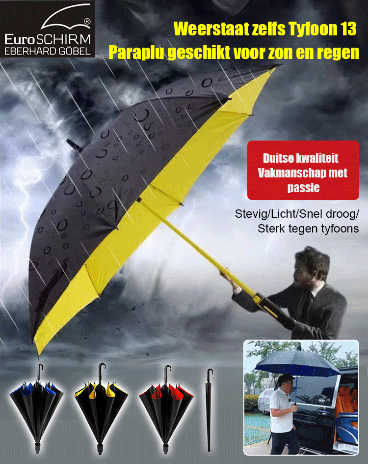 💯Unverzichtbar für Sommer und Herbst ☔【DWD-Empfehlung】Selbstöffnender doppelter sturmsicherer Regenschirm💃