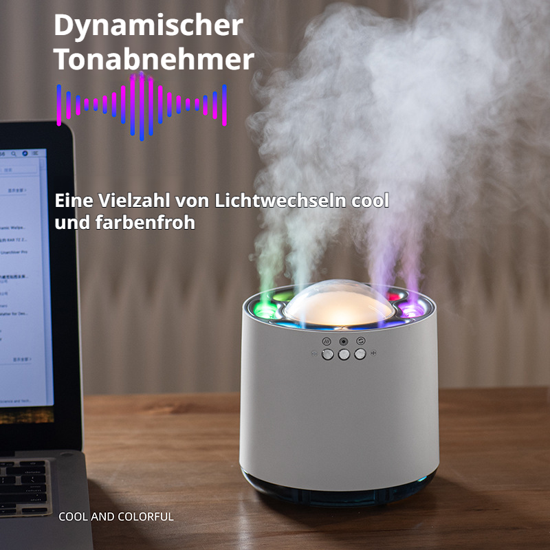 Luftbefeuchter mit dynamischer Tonaufnahme, multifunktional, cool, farbenfroh, klein, tragbar, Zerst