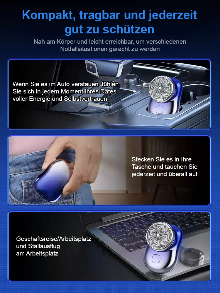 【50% Rabatt🔥🔥】Wasserdichter, waschbarer, elektrischer, tragbarer Reiserasierer
