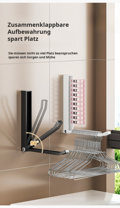 Lochfreies, zusammenklappbares Kleiderbügel-Lagerregal für den Haushalt, Wandbehang, Organizer, Arte