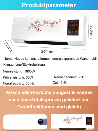 Energiesparender Klima-Lüfter, kein manueller Einbau, für Heizen und Kühlen.