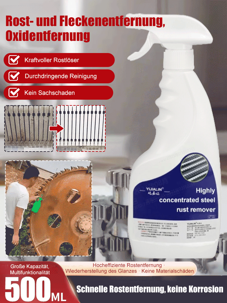 15 Tage risikofrei testen bei Nichtgefallen Geld zurück ✅⭐ Rostentferner Spray Tiefenreinigung Korrosionsschutz Glanzwiederherstellung Milde Formel Vielseitig Einsetzbar Zufriedenheitsgarantie ⭐