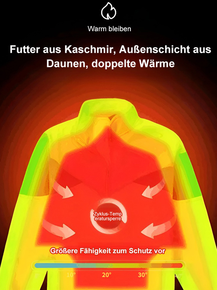 Warme Daunenjacke aus Baumwolle mit Kaschmirfutter