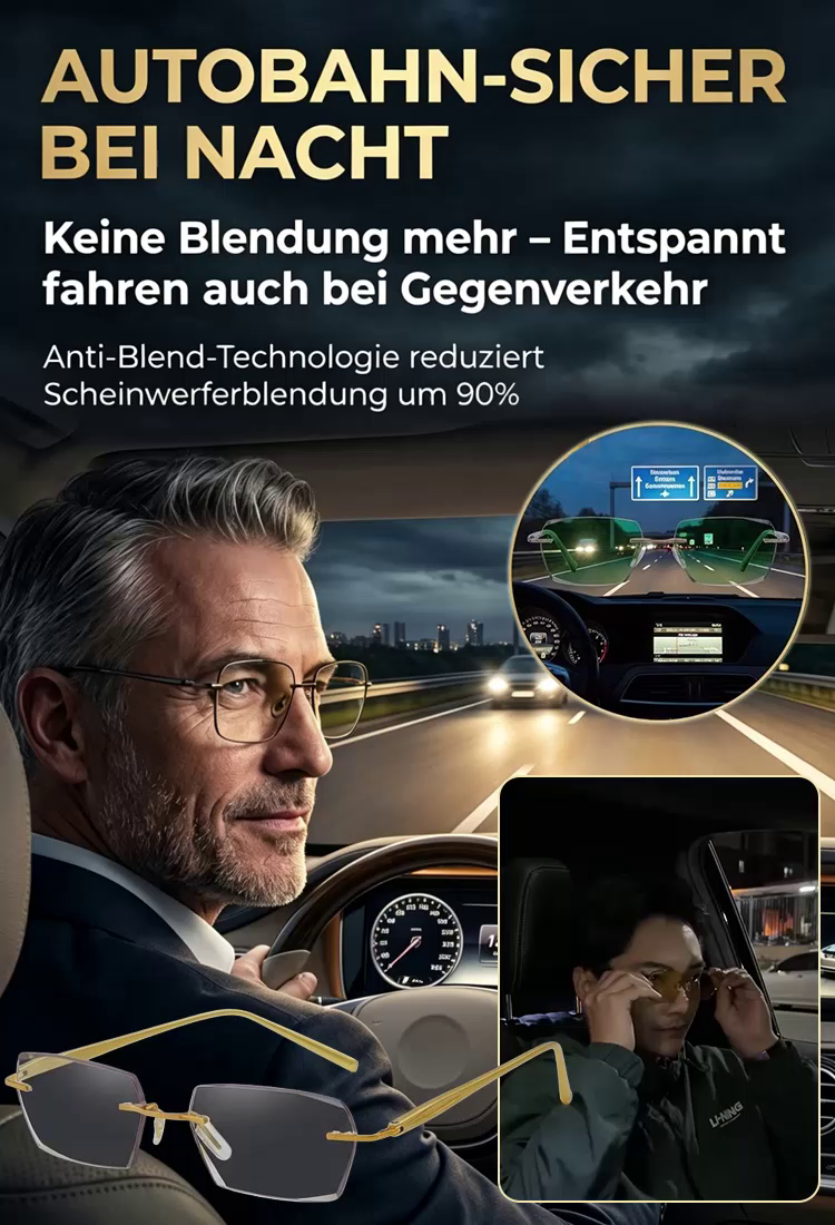 Elite-Bestseller! Randlose Gleitsichtbrille: 90% sparen beim 300€-Erlebnis.⭐ Intelligente Gleitsichtbrille mit Autofokus Blaulichtfilter Selbsttönend und Ultraleichtem Titan