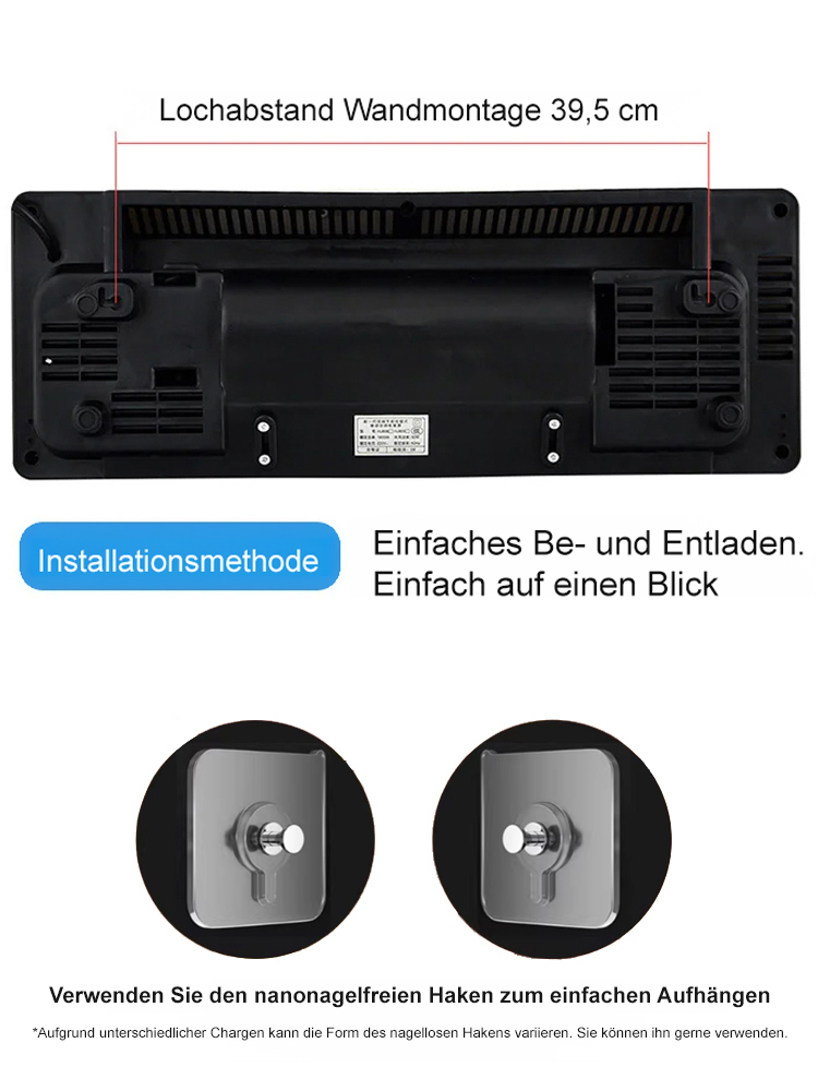 Energiesparender Klima-Lüfter, kein manueller Einbau, für Heizen und Kühlen.