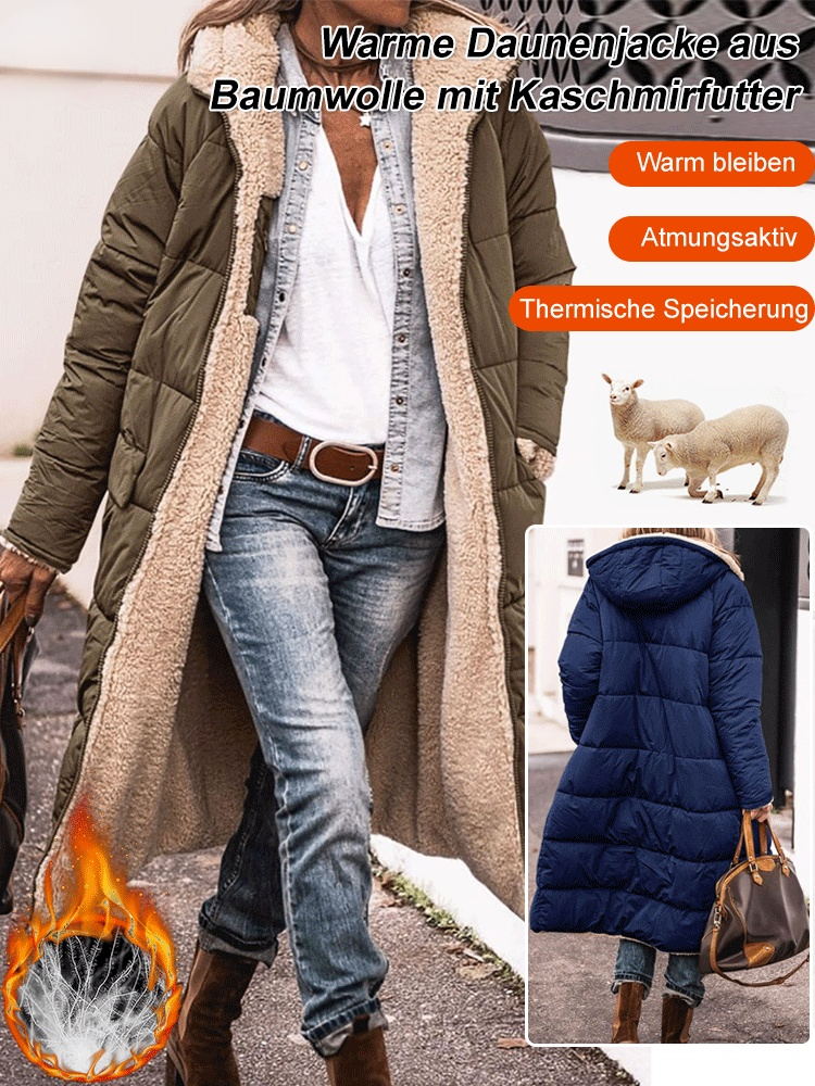 Warme Daunenjacke aus Baumwolle mit Kaschmirfutter