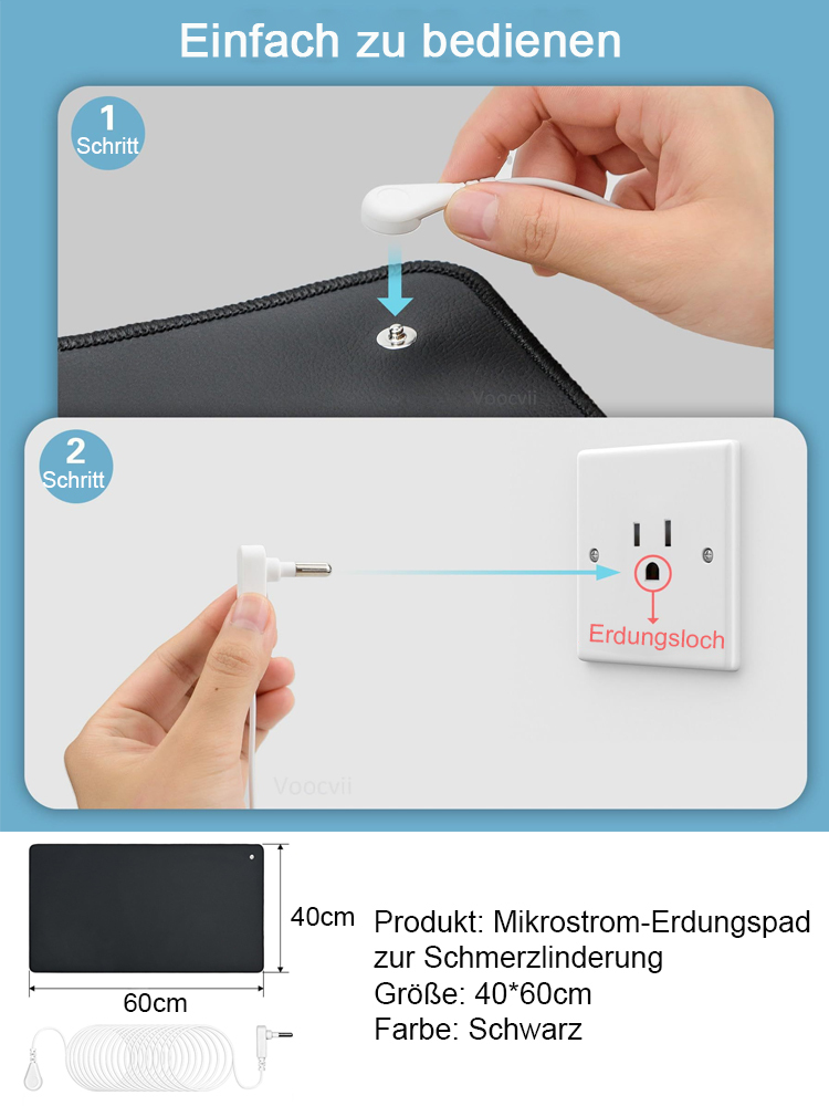 【Energie steigern】Mikrostrom Schmerz lindern Erdungsmatte