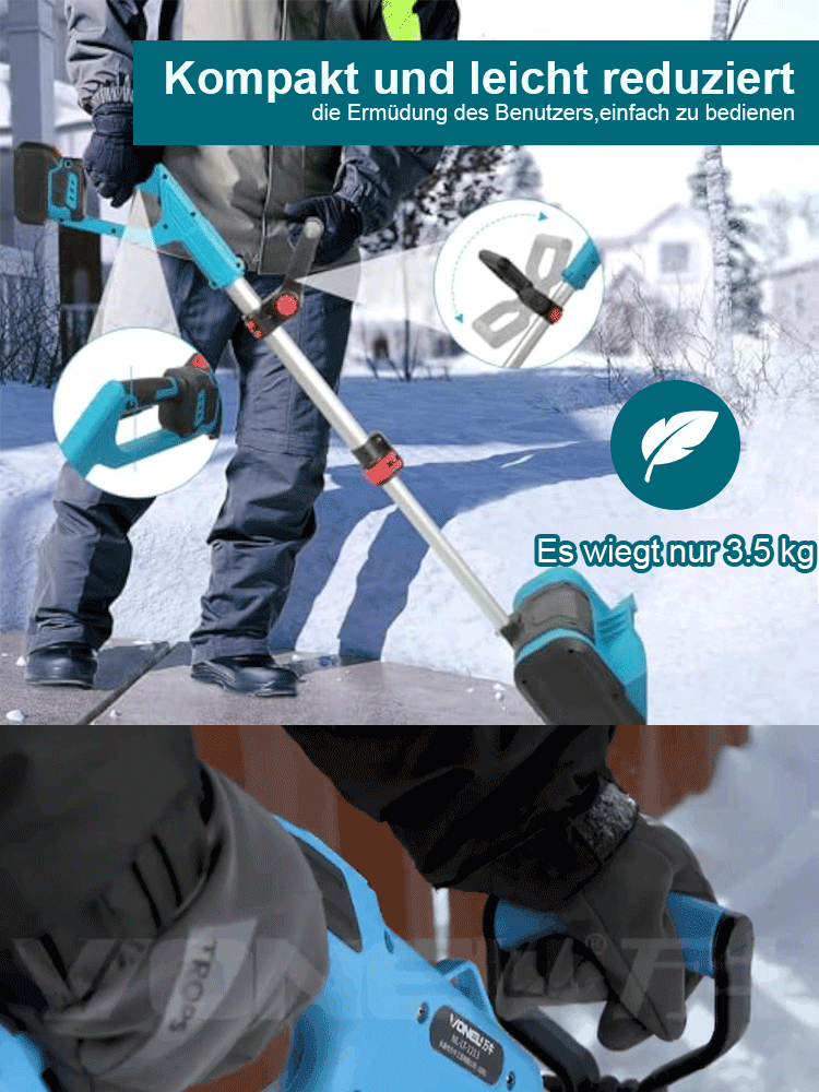 Mini-Schneefräse mit faltbarem Lithium-Akku