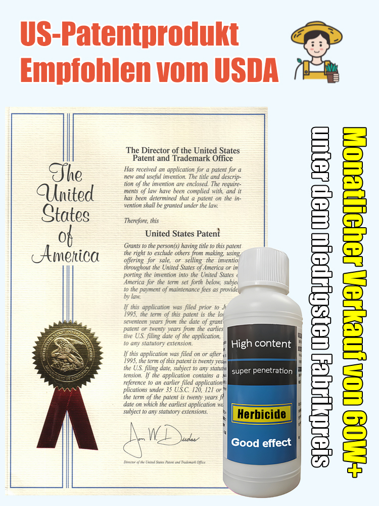 Die Unkrautbekämpfungsrate liegt bei bis zu 98 %, TÜV-Sicherheitszertifizierung, keine Schädigung des menschlichen Körpers, keine Bodenverschmutzung