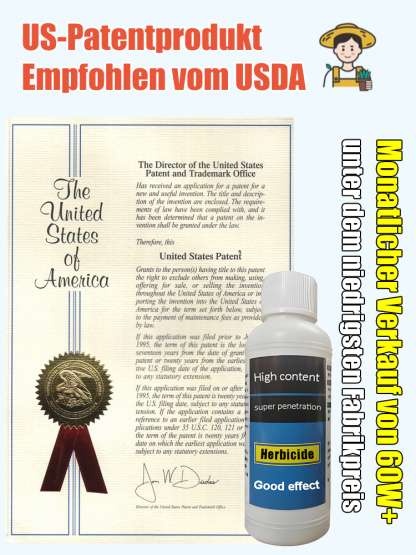 Die Unkrautbekämpfungsrate liegt bei bis zu 98 %, TÜV-Sicherheitszertifizierung, keine Schädigung des menschlichen Körpers, keine Bodenverschmutzung