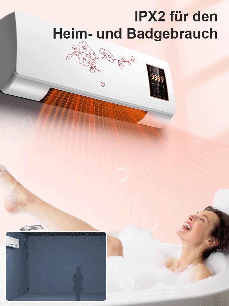 Energiesparender Klima-Lüfter, kein manueller Einbau, für Heizen und Kühlen.