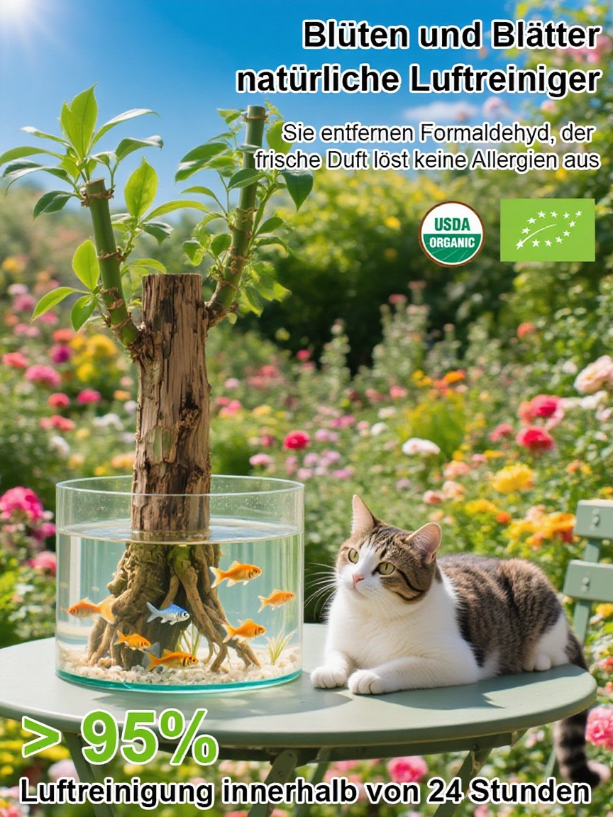 „Glücksbaum“, symbolisiert Transfer und kann Glück anziehen und schädliche Substanzen in der Luft effektiv absorbieren. Es ist auch als „Luftreiniger“ bekannt.