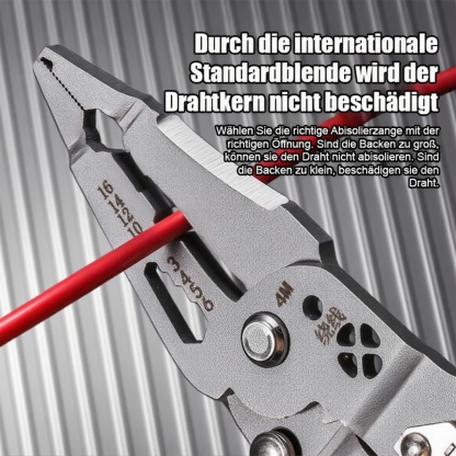 🔧 Alles in einem! Ein vielseitiges Werkzeug für jede Situation. Schraubendreher, Abisolierzange, Spannungsprüfer - alles kompakt in Ihrer Tasche.