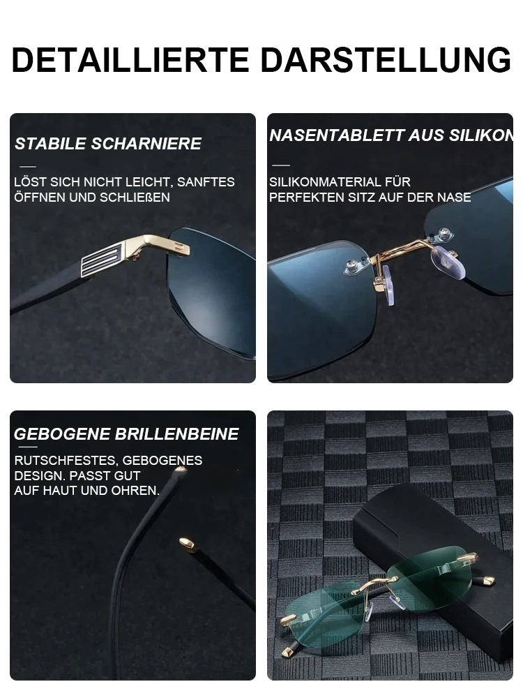 ⭐ Lesebrille Randlos Ultraleicht Kratzfest Robust Ergonomisch Unisex⭐