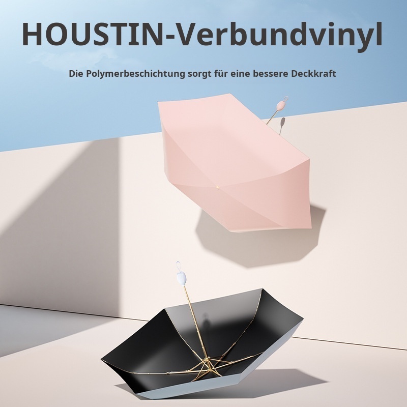 Quelle Faltbarer Regenschirm Sonnenfester VinylKlappschirm in einer Farbe Sonnenschirm faltbar Vinyl