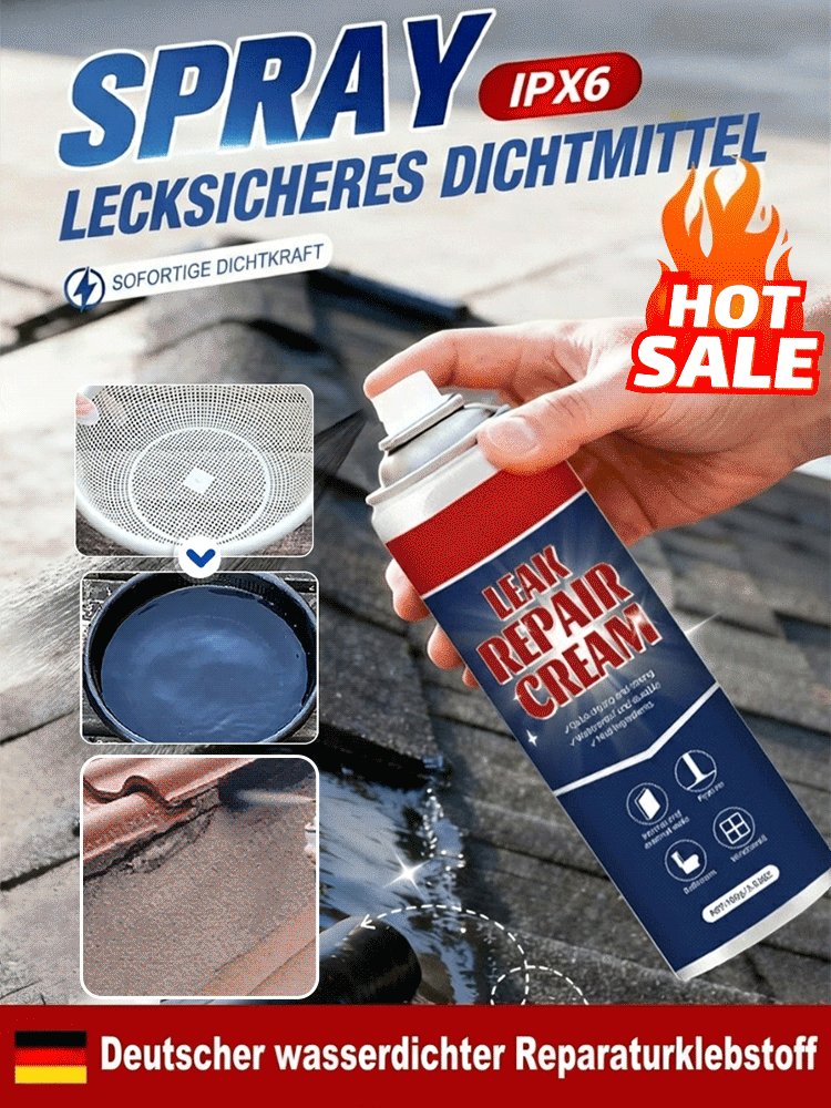 Münchner Polymer-Technologie: 30s Schnell-Abdichtung für Dächer   Risse  ⭐ Wasserdichtes Nano Reparaturspray 1 Minute DIY Wetterfest auf nassen Flächen anwendbar