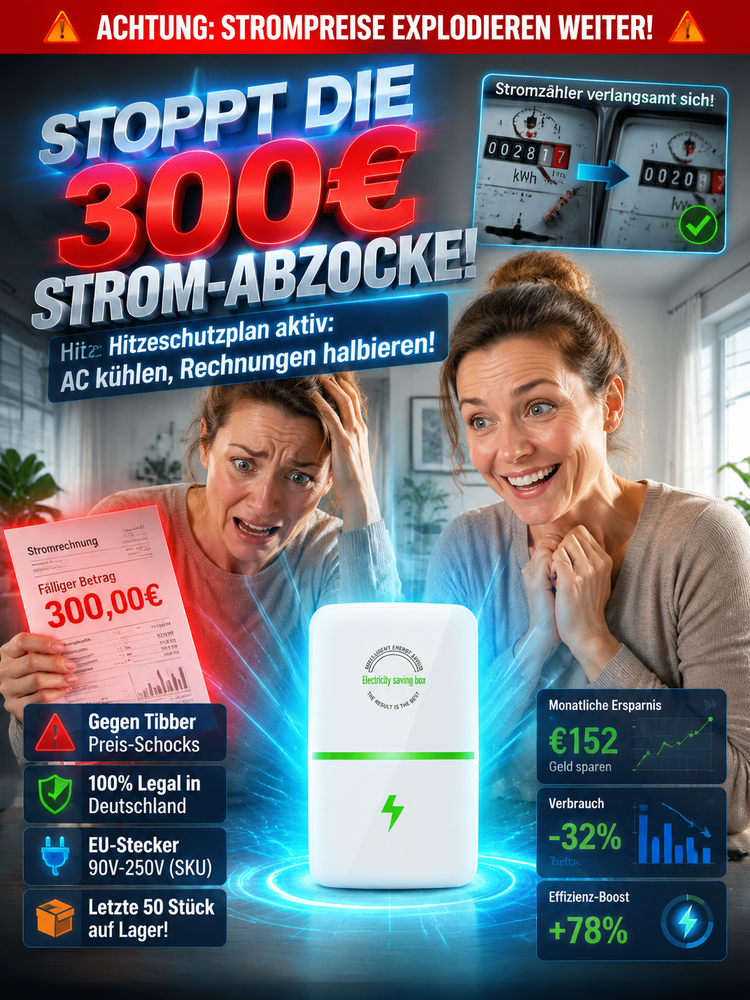 🚨 Strompreise explodieren! Nano-Technik spart €152/Monat: 1 Box pro Raum empfohlen – Letzte 50 Stück mit DE-Support!