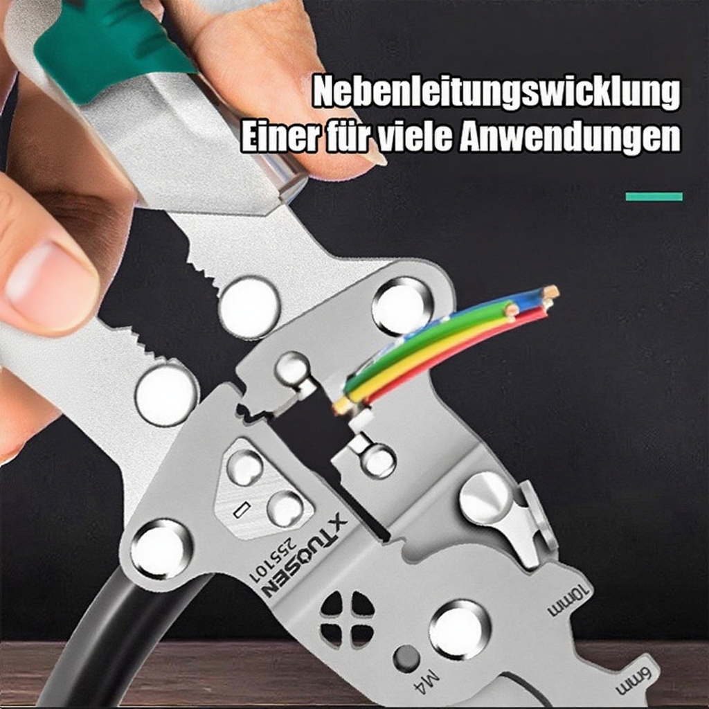 🔧 Alles in einem! Ein vielseitiges Werkzeug für jede Situation. Schraubendreher, Abisolierzange, Spannungsprüfer - alles kompakt in Ihrer Tasche.