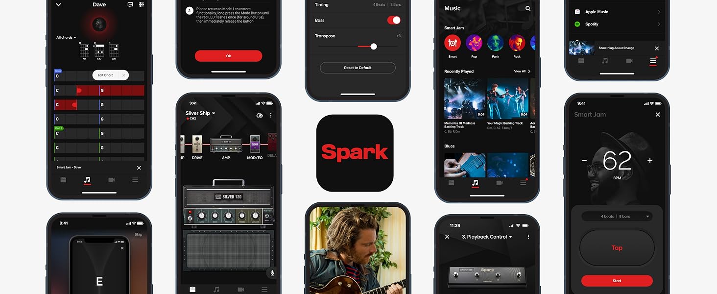 Positive Grid Spark amplificador guitarra acustica elettrica bajo el&eacute;ctrico altavoz combo guitar amp