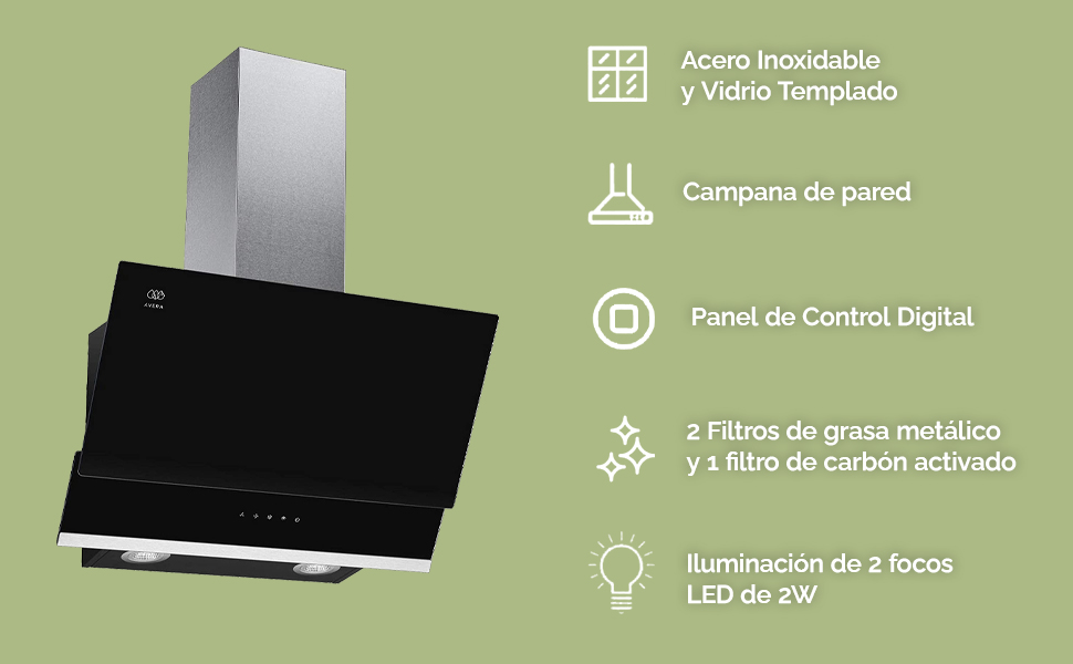 Campana avera, campana extractora de pared, campana LG, samsung, Mabe, teka, campana moderna, 