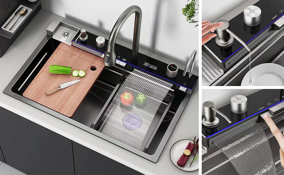 Las teclas del piano controlan la descarga de agua