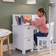 Study Desk with Chair - White