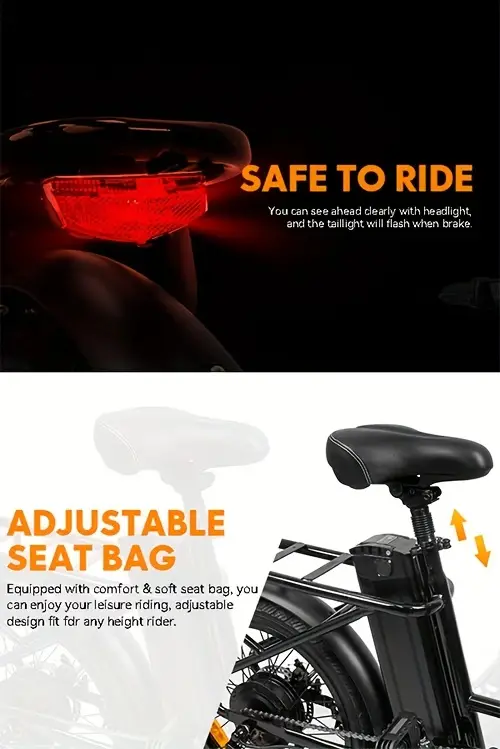 Bicicleta eléctrica para adultos con motor de 750 W, bicicleta eléctrica de carga de 20 MPH, 32 millas de largo alcance, scooter eléctrico de movilidad para adultos,  , 10 Ah, alta capacidad, bicicleta eléctrica con neumáticos gruesos de 20, 5 modos de velocidad, bicicleta eléctrica de pedales ZL2028 UL2849 detalles 3