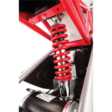 Steel trellis-frame chassis design and street-bike inspired styling with low profile windscreen