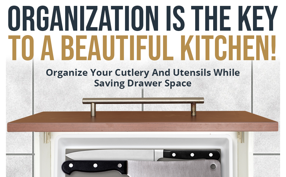 soporte de utensilios de comer espátula organizador de cajones cuchillo de cocina almacenamiento con cubiertos de bambú caddy 