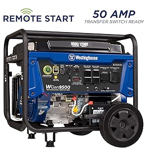 Westinghouse wgen9500 generador port&aacute;til de arranque remoto llave el&eacute;ctrica llavero gasolina 50 A 30 A hogar