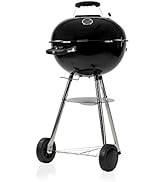 AVERA Asador de Carbon Premium 18" de Acero Reforzado, con Termometro, Ahumador Compensado, Llant...