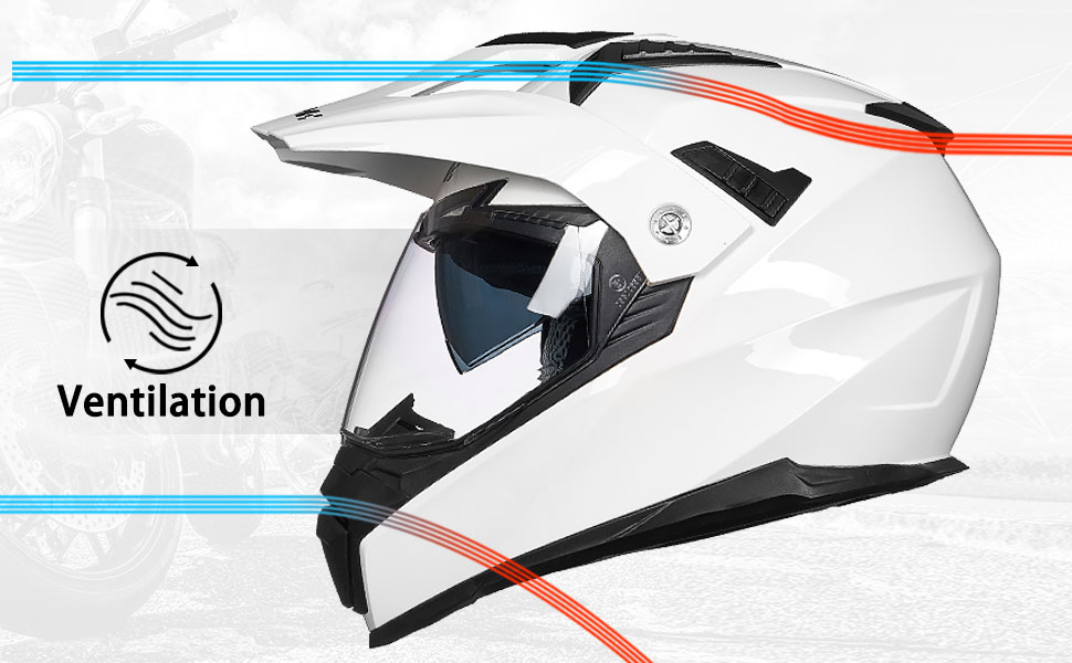 ILM - Casco doble deportivo para motocicleta todoterreno con visera completa para el sol, para motocross, ATV y motocross, aprobado por DOT