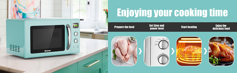 Horno de microondas retro para encimera