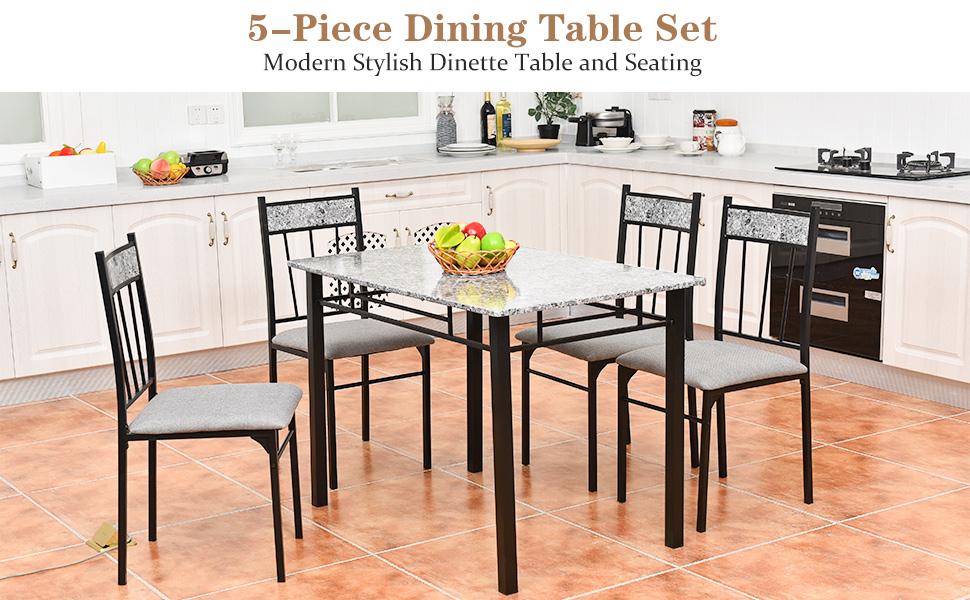Juego de mesa de comedor de 5 piezas
