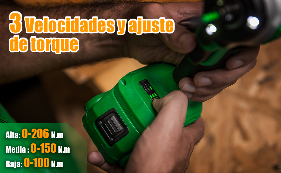 Atornillador de Impacto Inal&aacute;mbrico de 20V Anirona, Destornillador de impacto