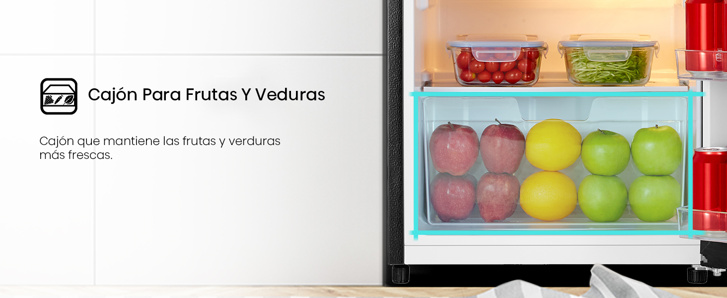 Cajón para frutas y veduras.