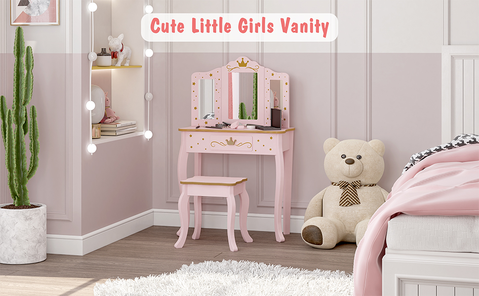 UTEX - Juego de cambiador para niños y mesa de cambiador con espejo