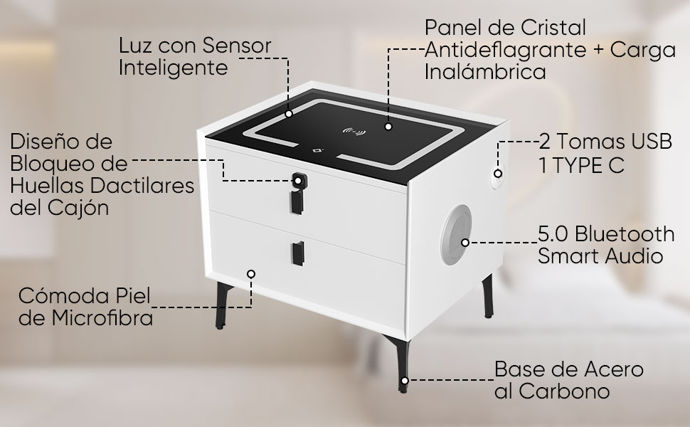 mesa de noche refrigerador