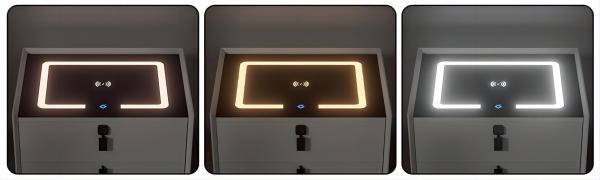 mesa de noche con refrigerador